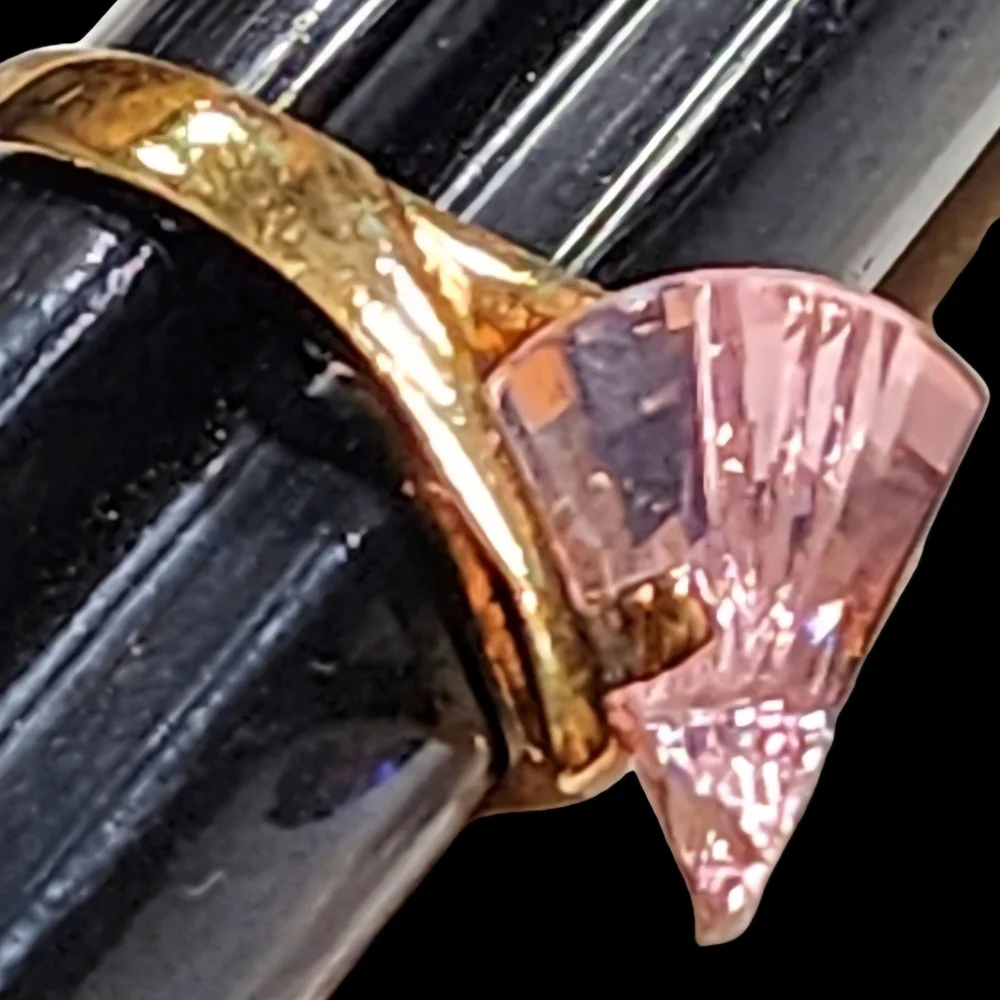 Elegant Sterling Silver Gold Vermeil Ring Size 6.25 with Pink Gemstone Estate